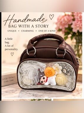OOAK Handmade Baby Zoraa Cheese Snail Embellished Brown Crossbody Bag
